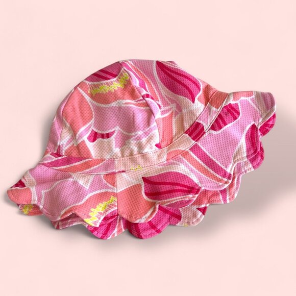 NEW 💛 Janie and Jack 💛‎ Baby Bonnet Sun Bucket Hat Pink Paisley 6-12 Months - Picture 1 of 2